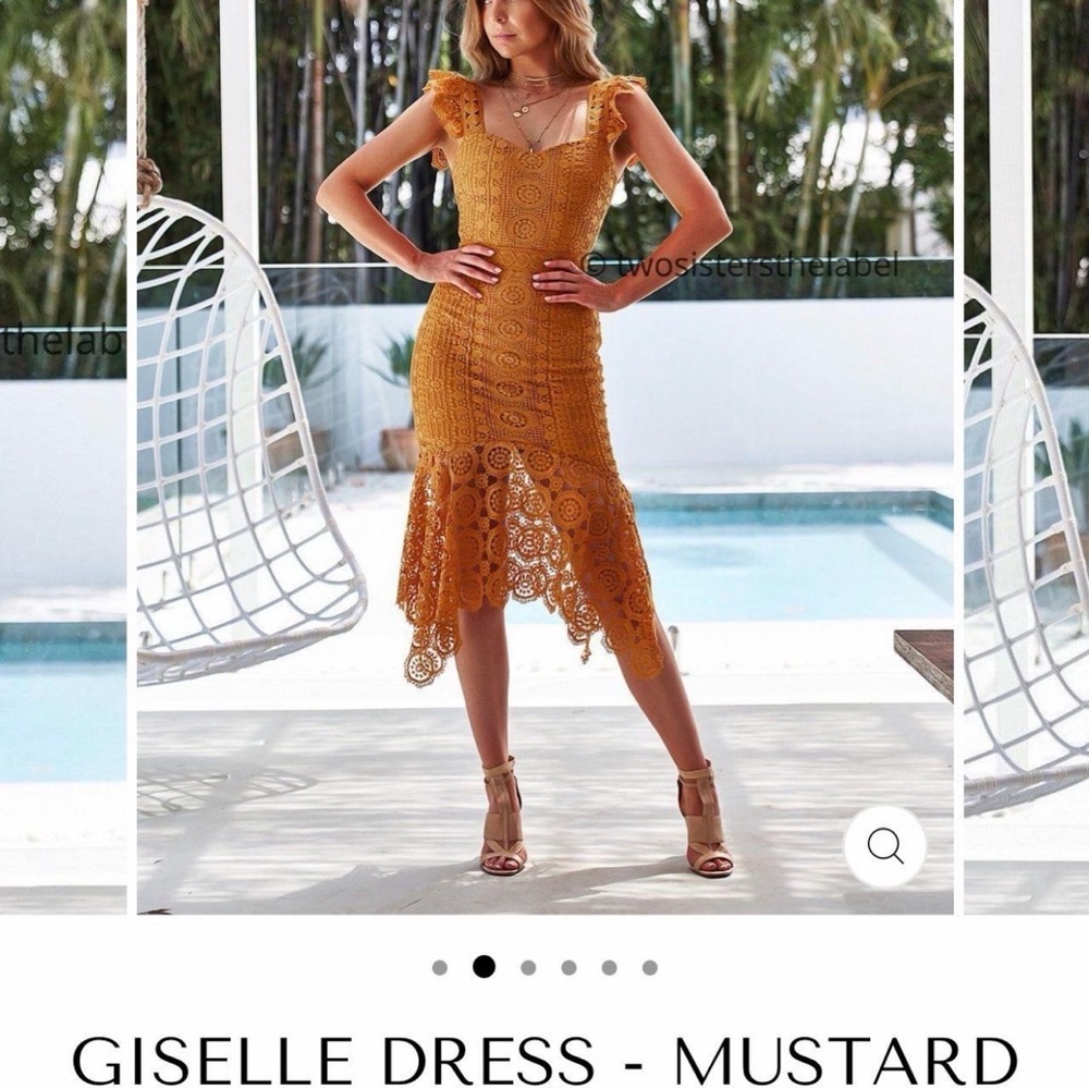 Giselle Mustard Lace Dress